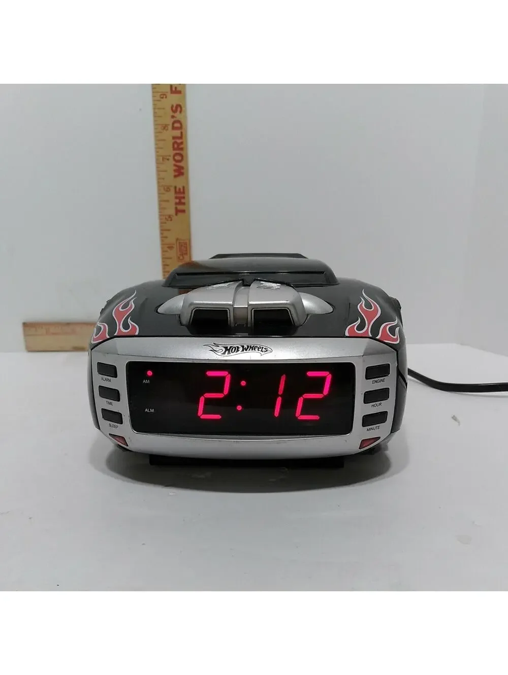2008 Hotwheels Alarm Clock With Night Light And Radio
